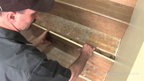 C) solid wood on the treads in a darker stain and match the railing to the treads. How To Install Hardwood on Stairs - YouTube