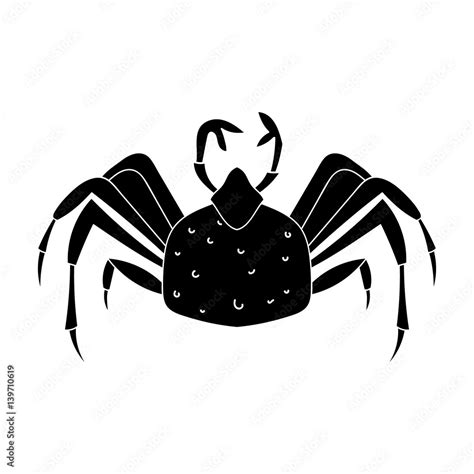 King crab icon in black style isolated on white background. Sea animals