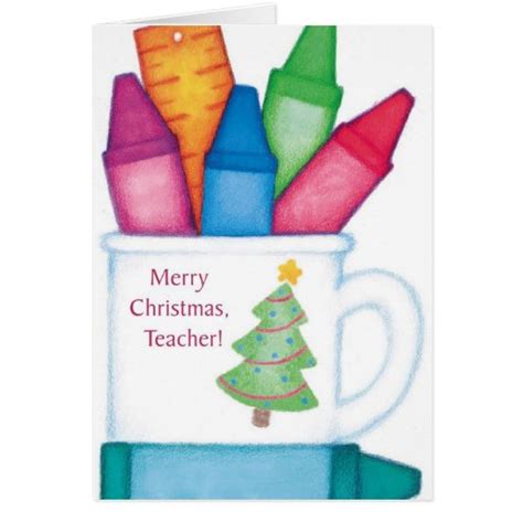 The cutest thank you card for teacher styled like a piece of notebook paper with fun a+ stickers. Merry Christmas, Teacher Greeting Card | Zazzle