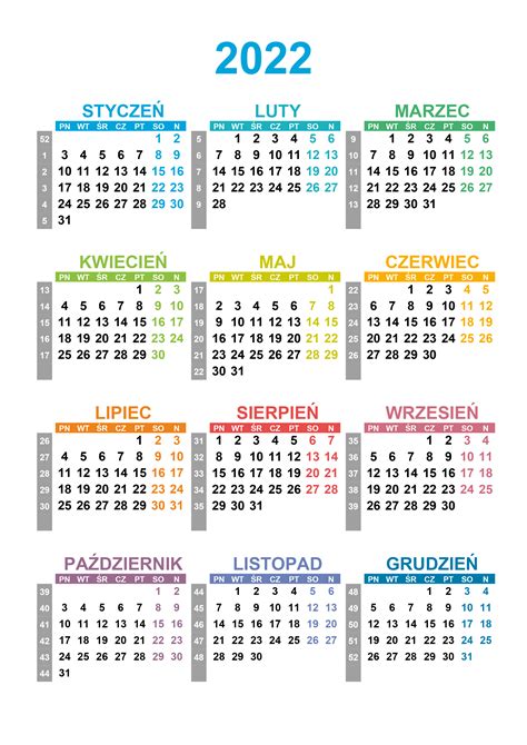 Kalendarz Roczny 2022 Kalendarzsu