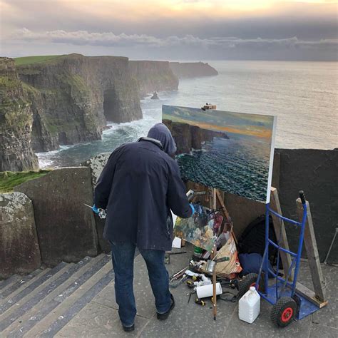 Itap Of An Artist Painting The Cliffs Of Moher Roneperson