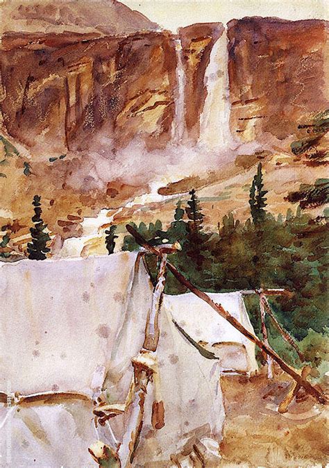 Camp And Waterfall 1916 By John Singer Sargent Oil Painting Reproduction