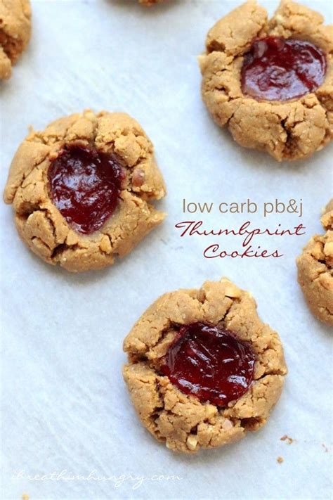Low Carb Peanut Butter Jelly Thumbprint Cookies Recipe Low Carb