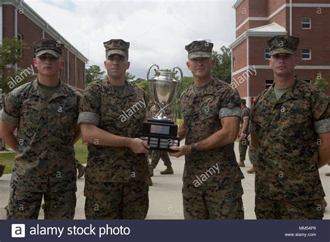 Major General John K Love Stands With Marines After Receiving The