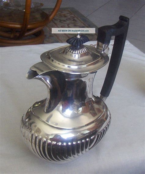 Antique Sheffield England Tea Pot Coffee Pot Cream Open Sugar 4
