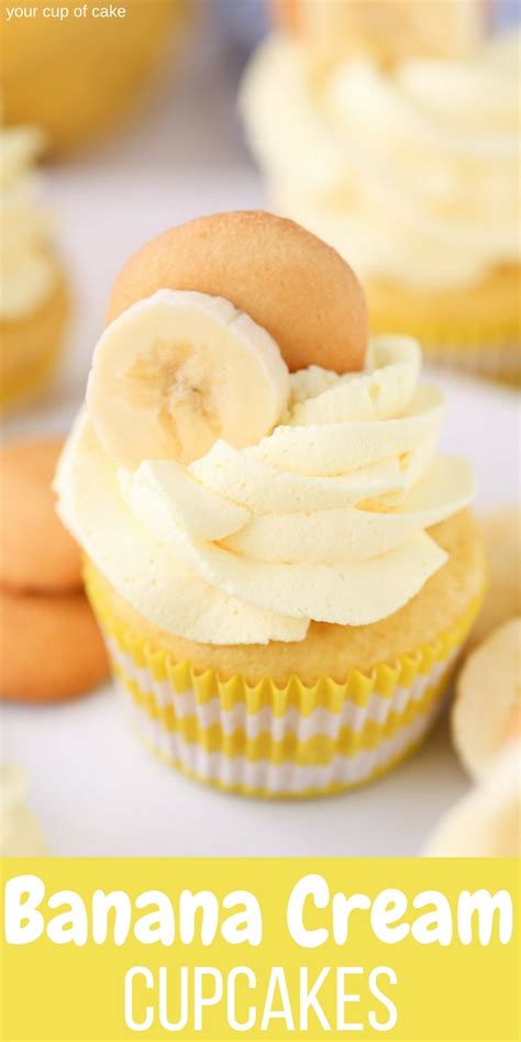 Banana Cream Cupcakes With Banana Whipped Cream Your Cup Of Cake