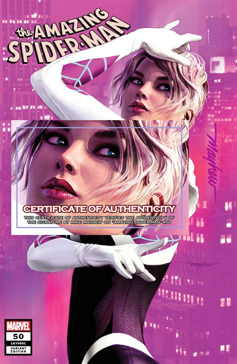 Amazing Spider Man 50 851 Mike Mayhew Signed Coa Spider Gwen Ghost East Side Comics