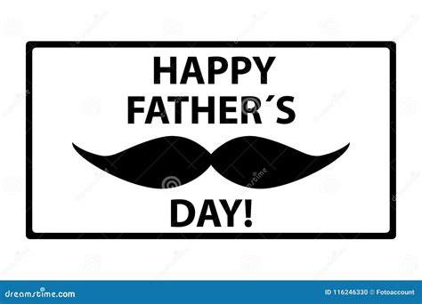 Happy Fathers Day Moustache Icon Vector Illustration Isolated On