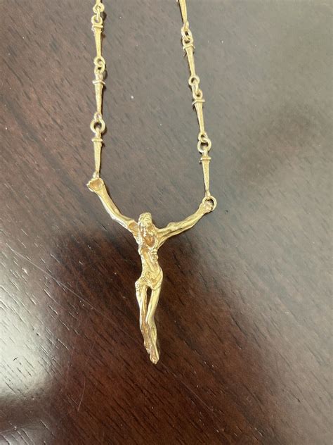 Salvador Dali 18 K Christ Saint John Cross Necklace Ebay