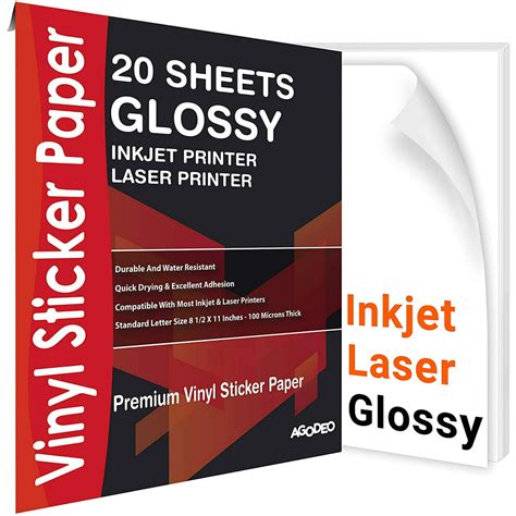 Printable Vinyl Sticker Paper For Laser Printer