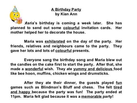 My Birthday Party Essay
