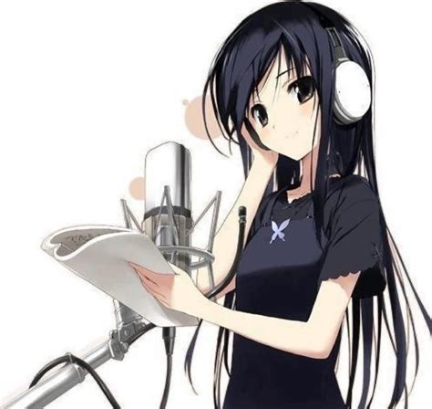 Anime Art Music Headphones Singer Microphone Cute