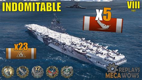 Indomitable 5 Kills And 203k Damage World Of Warships Gameplay Youtube
