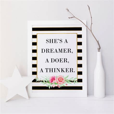 Shes A Dreamer A Doer And A Thinker Quote Wall Art