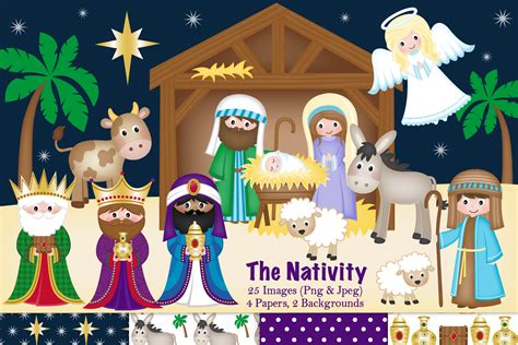Nativity clipart, Christmas Nativity, Nativity Scene