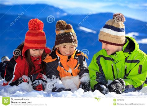 Children Playing In Snow Royalty Free Stock Photos Image