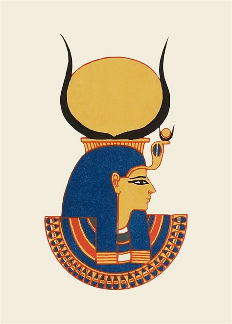 Antique Hathor Egyptian Goddess Vector Element Illustration Free Image By