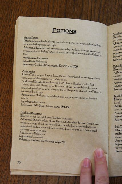 hogwarts charms spells  potions book potions