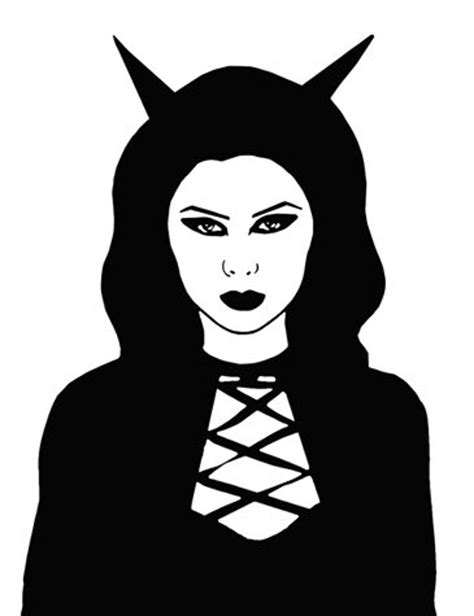 She Demon Goth Girl Clipart Jpg Png Svg Printable Wall Art | Etsy