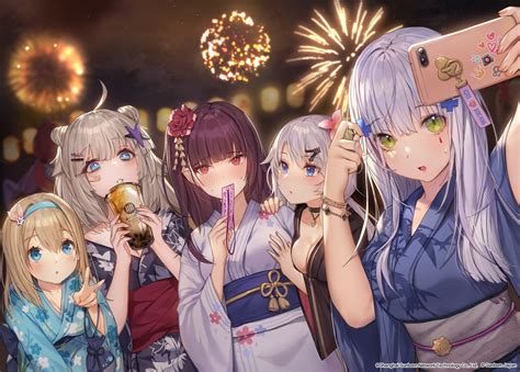 1080p Fireworks Girls Frontline Yukata Whoisshe Anime Anime Girls
