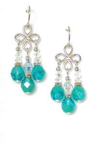 Turquoise Crystal Chandelier Earrings