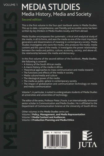 Media Studies Vol 1 Media History Media And Society Paperback 2nd
