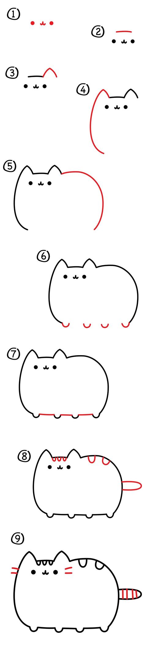 How To Draw The Pusheen Cat Art For Kids Hub Zeichnen Anleitung