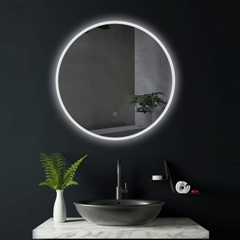 hoko® okrągłe lustro łazienkowe led 60 cm cottbus designerskie lustro ścienne z oświetleniem