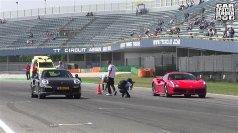 Dos colosos como el ferrari 488 gtb y el porsche 911 turbo s renucian a las mecánicas atmosféricas, apostando por sistemas además, como es habitual en porsche, la puesta a punto del chasis y la configuración general del vehículo permite que el 911 turbo s sea un coche cómodo para. Dragrace compilation! | Porsche 911 Turbo S vs. Ferrari ...