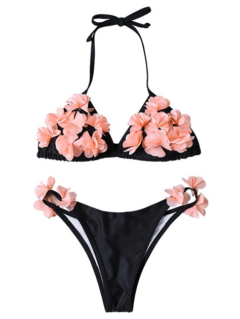 Ruffled Floral Bikini Halter Swimsuit Bikini Set On Luulla