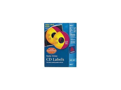 Avery Cd Labels Matte White 100 Face Labels200 Spine Labels 8691