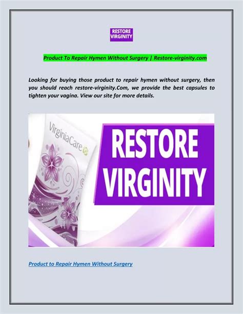 ppt product to repair hymen without surgery restore powerpoint presentation