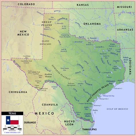 Physical Map Of Texas Landforms - Map