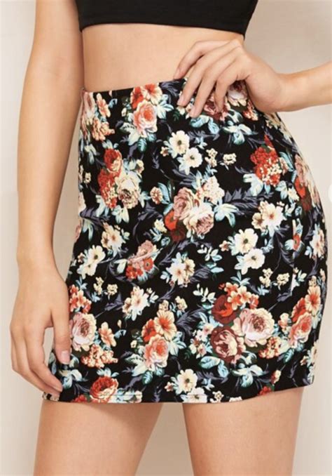 Floral Bodycon Skirt Body Con Skirt Floral Bodycon Skirts