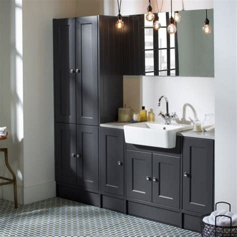 What to do for bathroom storage when you have limited space? Burford Mercury Fitted Bathroom Furniture - Slate Grey