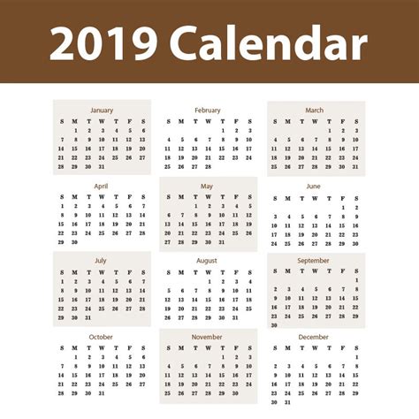 2019 Calendar Free Vector Design By Graphicmore