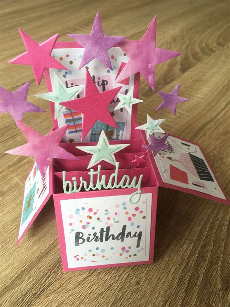 Pop Up Happy Birthday Box Card Etsy Card Box Card Box Holder