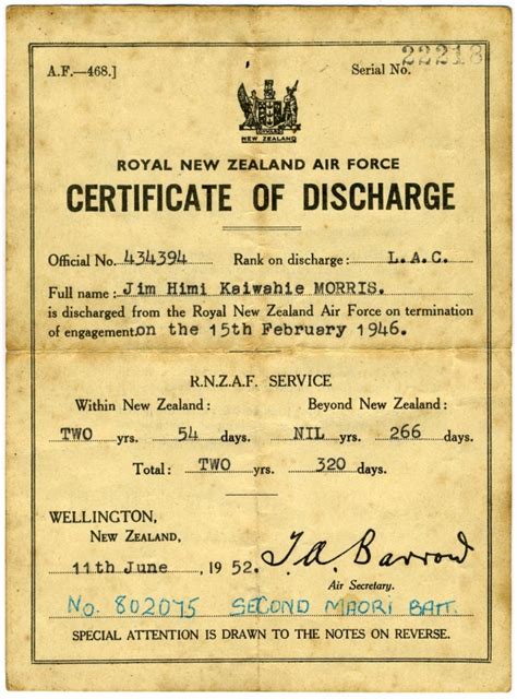 Discharge Certificate Format