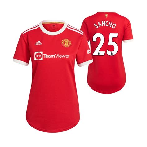 Women Jadon Sancho Jersey Manchester United Home Red 2021 22 Replica