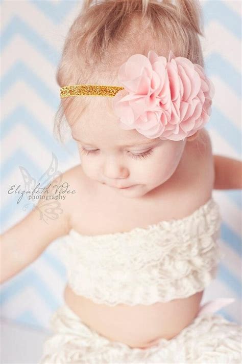 Items Similar To Gold Baby Headbandpink Baby Headband Child