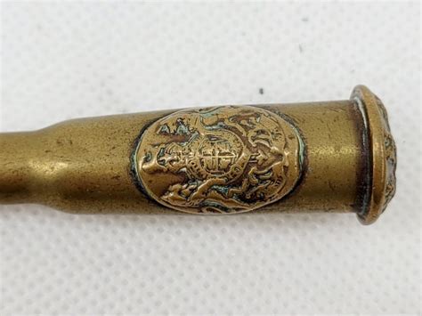 Ww1 Trench Art Letter Opener With Heraldic Shield Sally Antiques