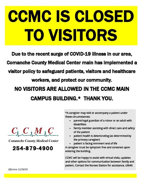 Ccmc Visitor Policy Comanche County Medical Center