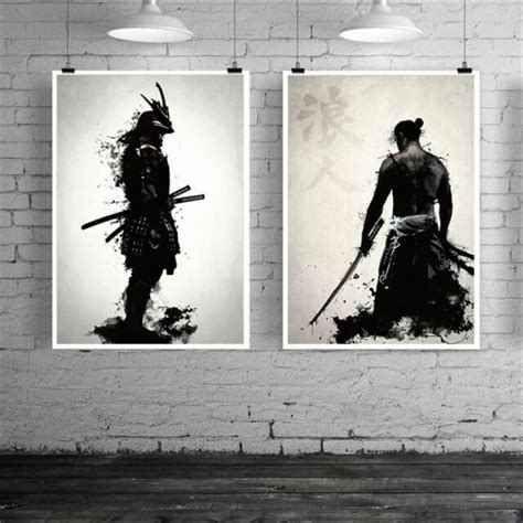Ronin Samurai Canvas Modern Wall Art Japanese Samurai Posters Home