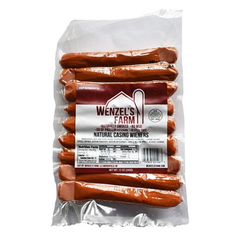 Natural Casing Wieners Wenzels Farm