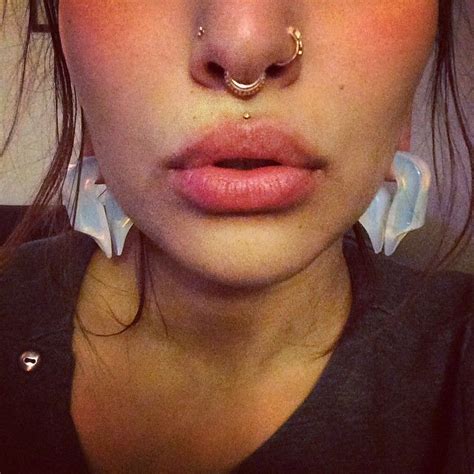 Catarinataylors Photo On Instagram Face Piercings Double Nose Piercing Facial Piercings