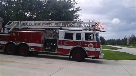 St Lucie County Fire District Quint 12 Responding Code 1 Youtube