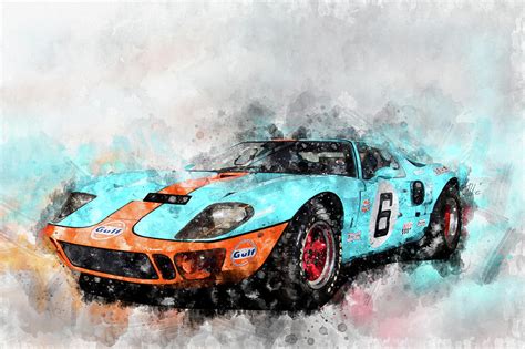 Ford Gt40 Painting By Raceman Decker Fine Art America
