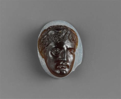 Glass Cameo Head Of Augustus Roman Early Imperial Tiberian The