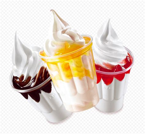 Hd Three Sundaes Ice Cream In Cups Png Citypng