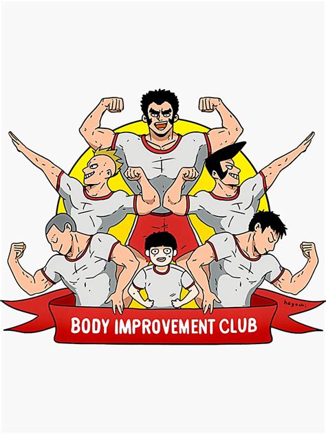 Mob Psycho 100 Body Improvement Club Sticker For Sale By Darciearrow